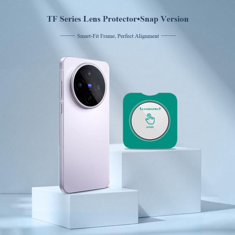 For vivo X200s 2pcs/Set LeReach TF Series Snap Version HD Wear-Resistant Camera Lens Glass Film