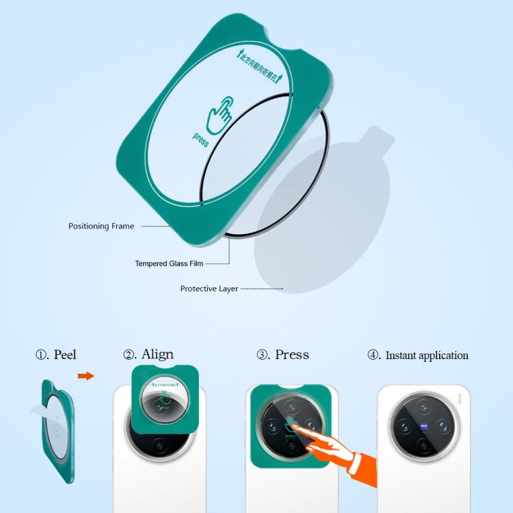 For vivo X200 Pro mini 2pcs/Set LeReach TF Series Snap Version HD Wear-Resistant Camera Lens Glass Film
