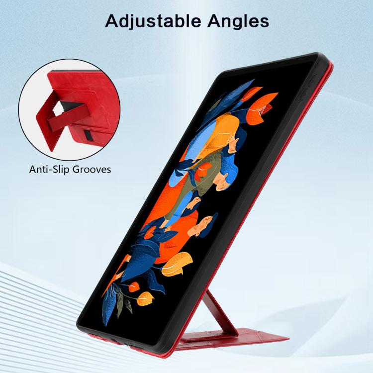 For Lenovo Idea Tab Plus 12.1 2025 Wristband Retro Vegan Leather Back Tablet Case with Holder