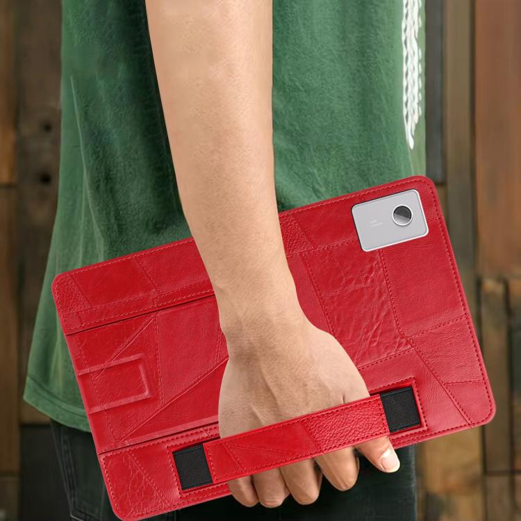 For Lenovo Idea Tab Plus 12.1 2025 Wristband Retro Vegan Leather Back Tablet Case with Holder