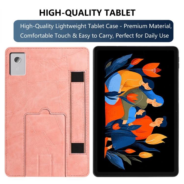 For Lenovo Idea Tab Plus 12.1 2025 Wristband Retro Vegan Leather Back Tablet Case with Holder