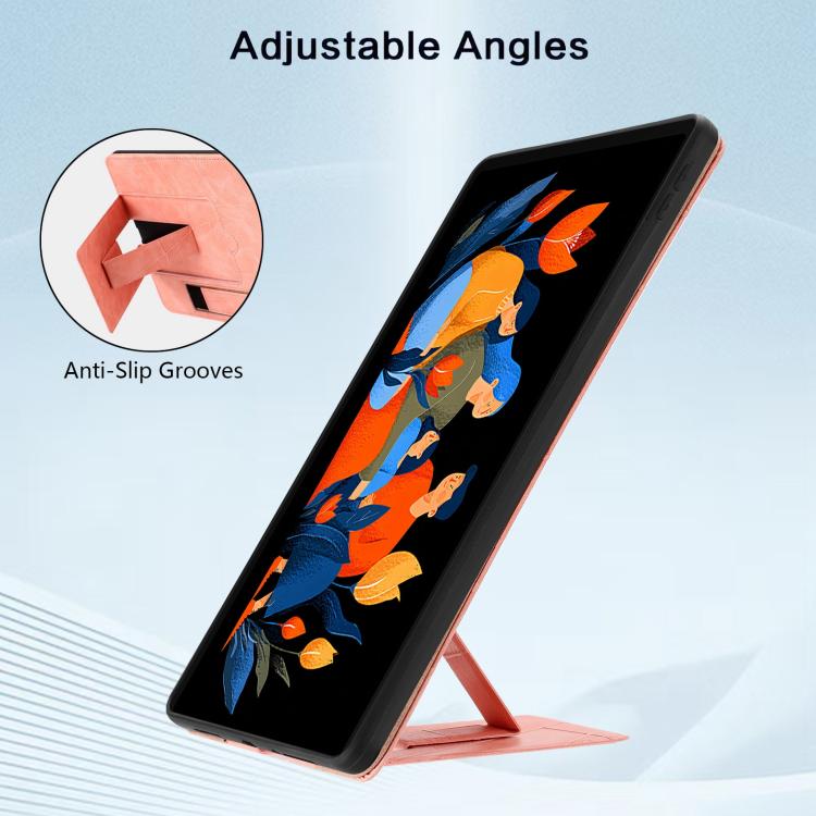 For Lenovo Idea Tab Plus 12.1 2025 Wristband Retro Vegan Leather Back Tablet Case with Holder