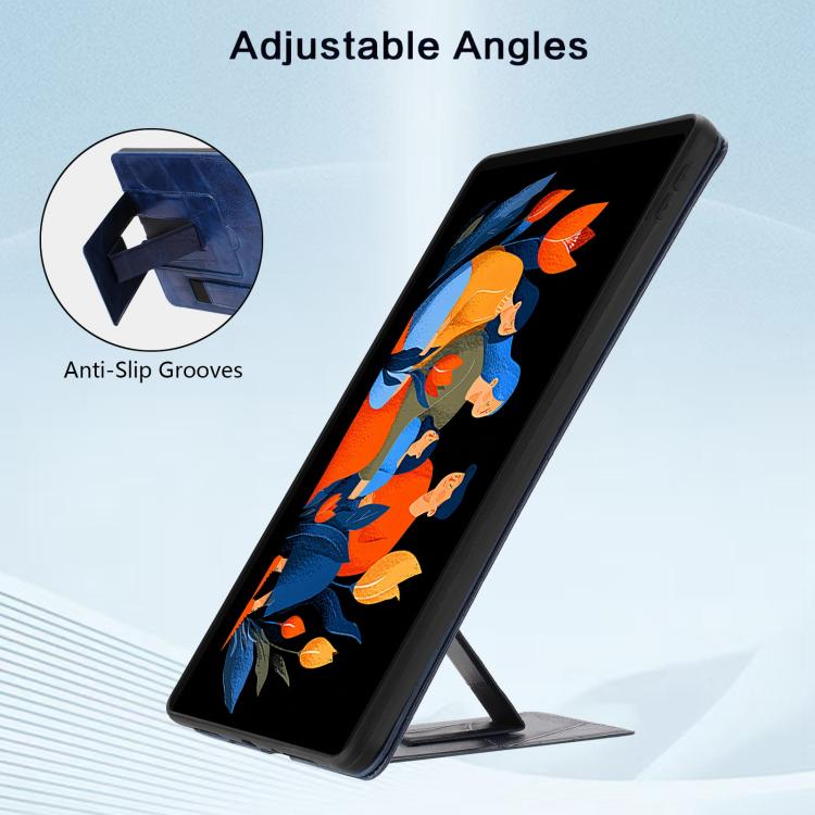 For Lenovo Idea Tab Plus 12.1 2025 Wristband Retro Vegan Leather Back Tablet Case with Holder