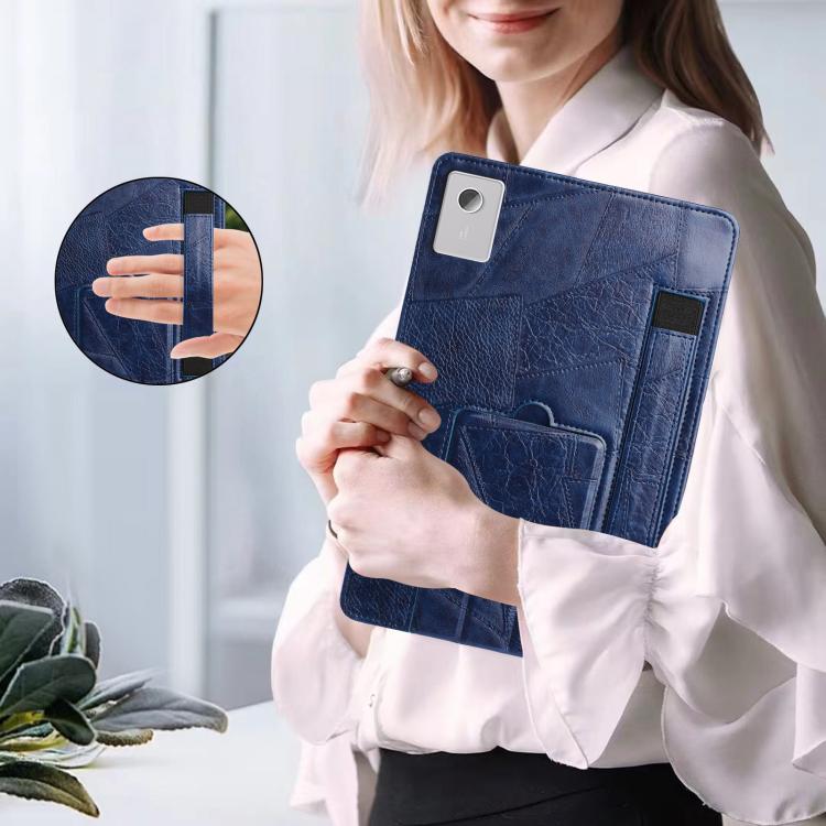For Lenovo Idea Tab Plus 12.1 2025 Wristband Retro Vegan Leather Back Tablet Case with Holder