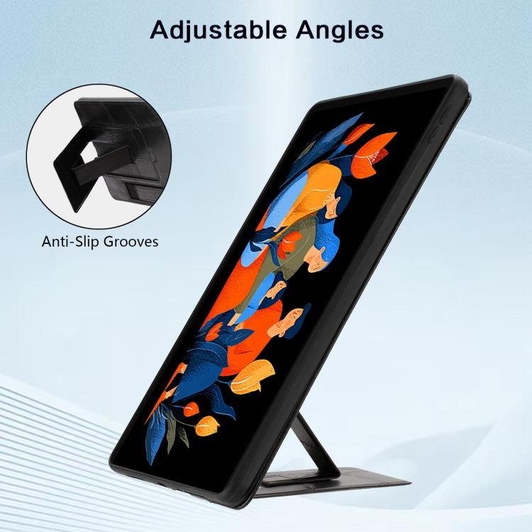 For Lenovo Idea Tab Plus 12.1 2025 Wristband Retro Vegan Leather Back Tablet Case with Holder