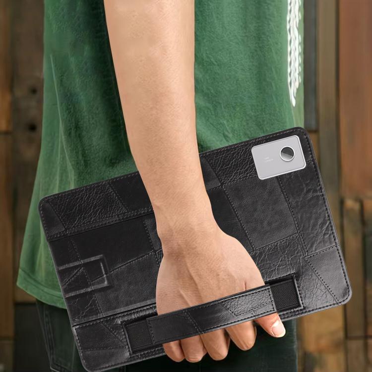For Lenovo Idea Tab Plus 12.1 2025 Wristband Retro Vegan Leather Back Tablet Case with Holder