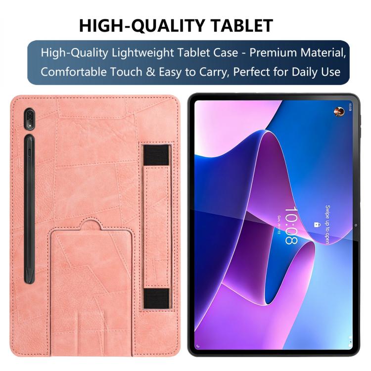 For Lenovo P12 Pro 12.7 2025 Wristband Retro Vegan Leather Back Tablet Case with Holder
