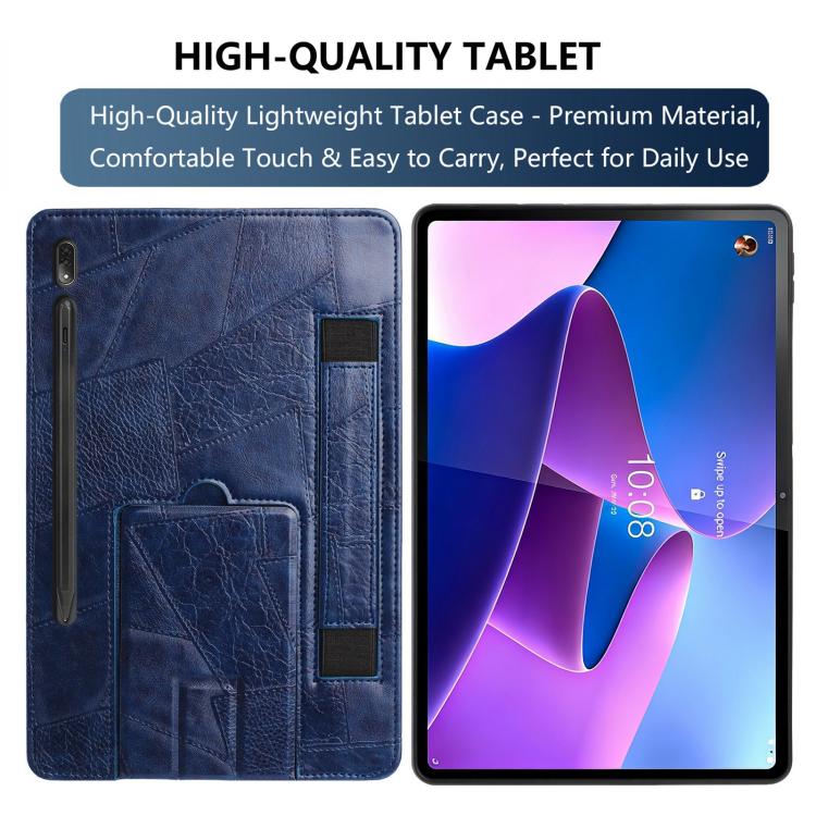 For Lenovo P12 Pro 12.7 2025 Wristband Retro Vegan Leather Back Tablet Case with Holder