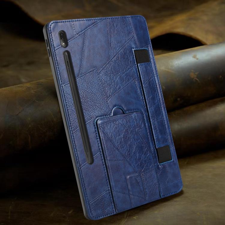For Lenovo P12 Pro 12.7 2025 Wristband Retro Vegan Leather Back Tablet Case with Holder