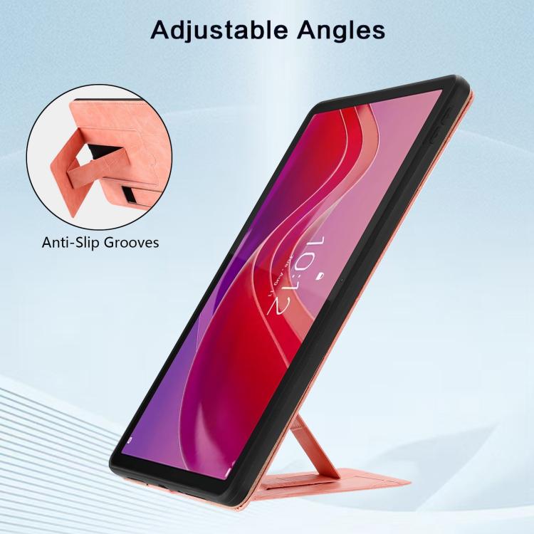 For Lenovo Tab M11/ Xiaoxin Pad 11 2024 Wristband Retro Vegan Leather Back Tablet Case with Holder