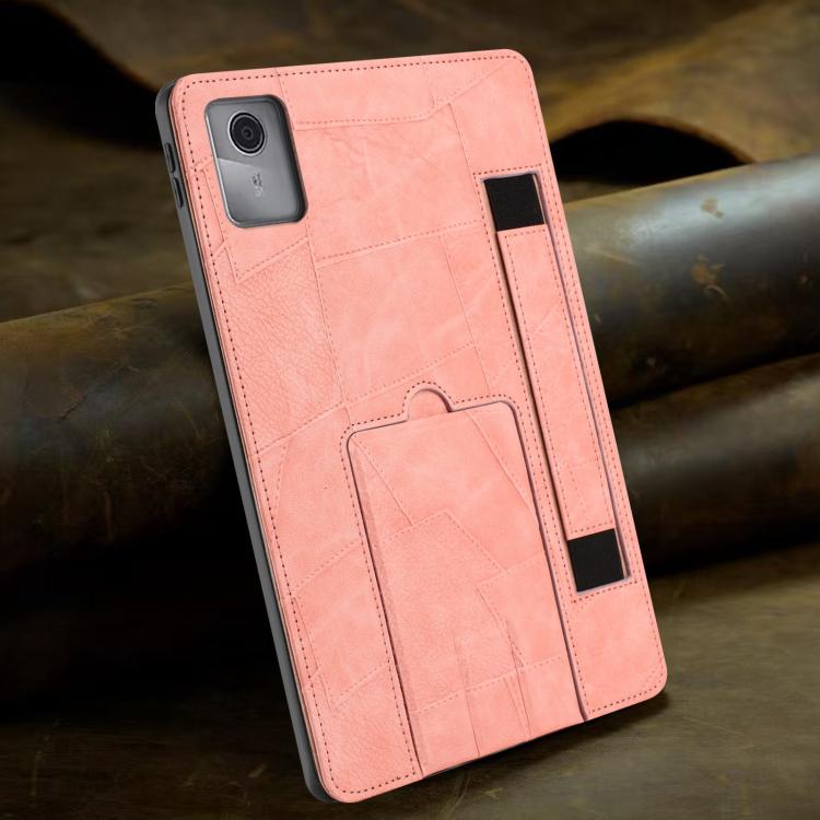For Lenovo Tab M11/ Xiaoxin Pad 11 2024 Wristband Retro Vegan Leather Back Tablet Case with Holder
