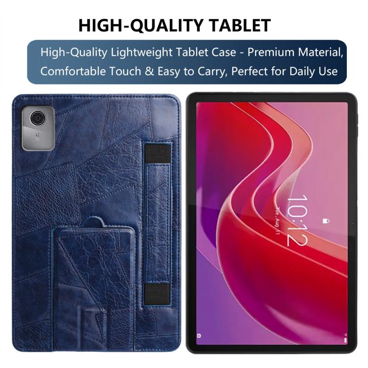 For Lenovo Tab M11/ Xiaoxin Pad 11 2024 Wristband Retro Vegan Leather Back Tablet Case with Holder