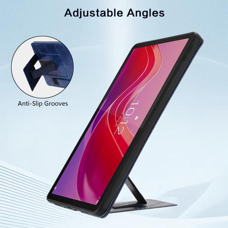 For Lenovo Tab M11/ Xiaoxin Pad 11 2024 Wristband Retro Vegan Leather Back Tablet Case with Holder