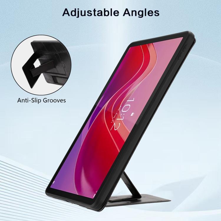 For Lenovo Tab M11/ Xiaoxin Pad 11 2024 Wristband Retro Vegan Leather Back Tablet Case with Holder