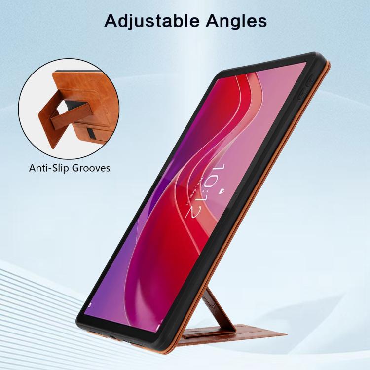 For Lenovo Tab M11/ Xiaoxin Pad 11 2024 Wristband Retro Vegan Leather Back Tablet Case with Holder