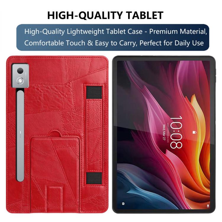 For Lenovo Xiaoxin Pro 12.7 2023 Wristband Retro Vegan Leather Back Tablet Case with Holder