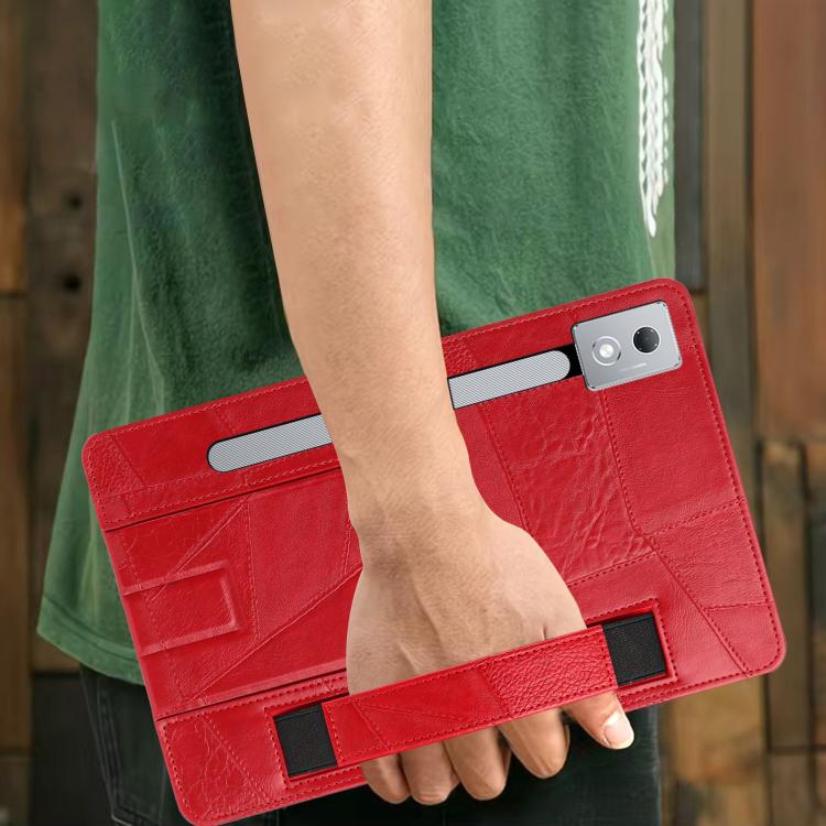 For Lenovo Xiaoxin Pro 12.7 2023 Wristband Retro Vegan Leather Back Tablet Case with Holder