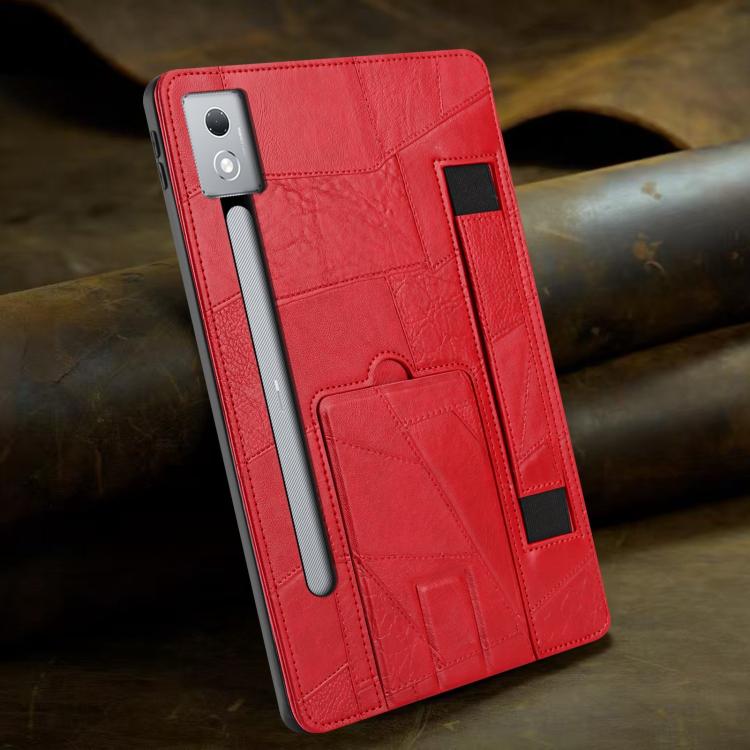 For Lenovo Xiaoxin Pro 12.7 2023 Wristband Retro Vegan Leather Back Tablet Case with Holder