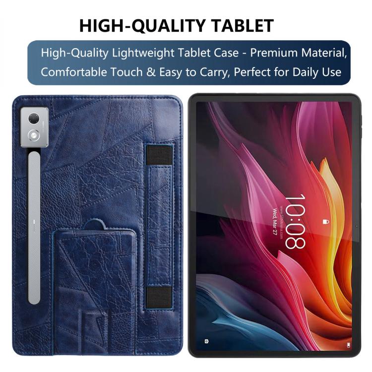 For Lenovo Xiaoxin Pro 12.7 2023 Wristband Retro Vegan Leather Back Tablet Case with Holder
