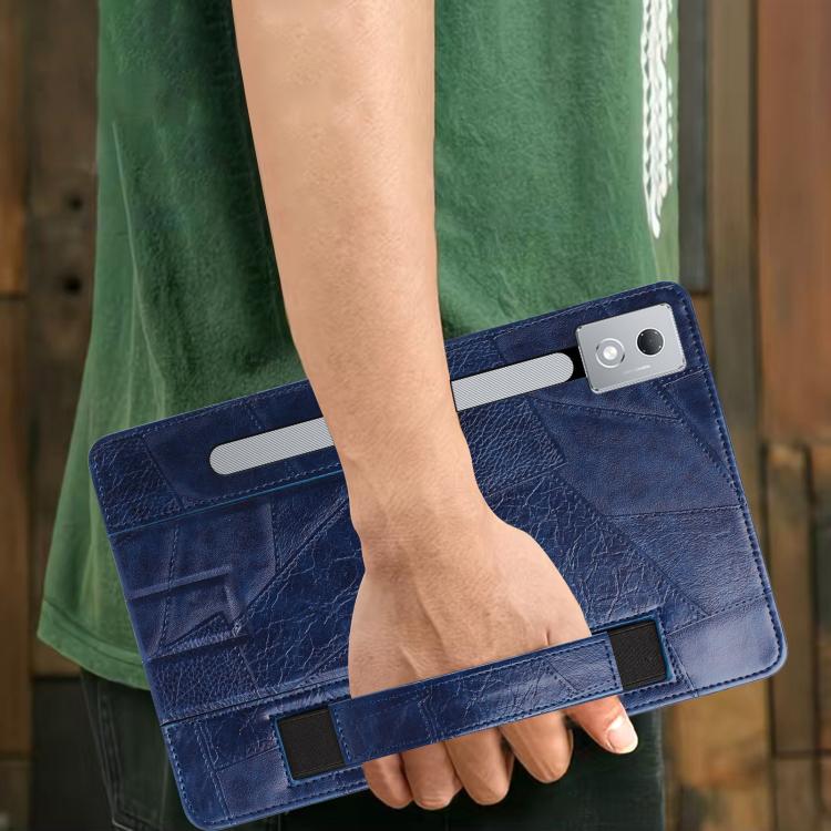 For Lenovo Xiaoxin Pro 12.7 2023 Wristband Retro Vegan Leather Back Tablet Case with Holder