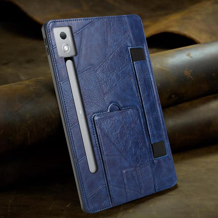 For Lenovo Xiaoxin Pro 12.7 2023 Wristband Retro Vegan Leather Back Tablet Case with Holder