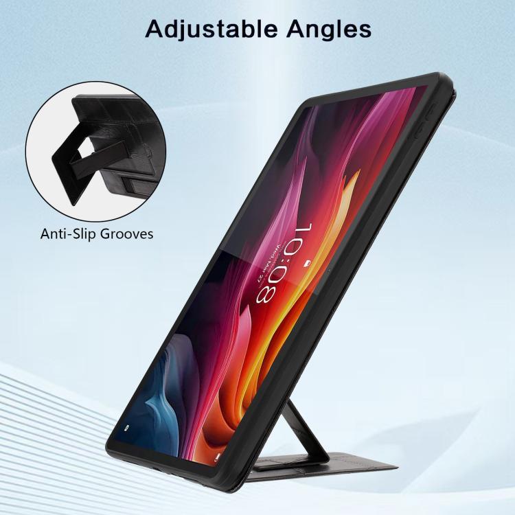 For Lenovo Xiaoxin Pro 12.7 2023 Wristband Retro Vegan Leather Back Tablet Case with Holder