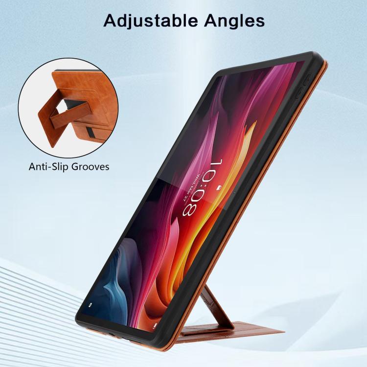For Lenovo Xiaoxin Pro 12.7 2023 Wristband Retro Vegan Leather Back Tablet Case with Holder
