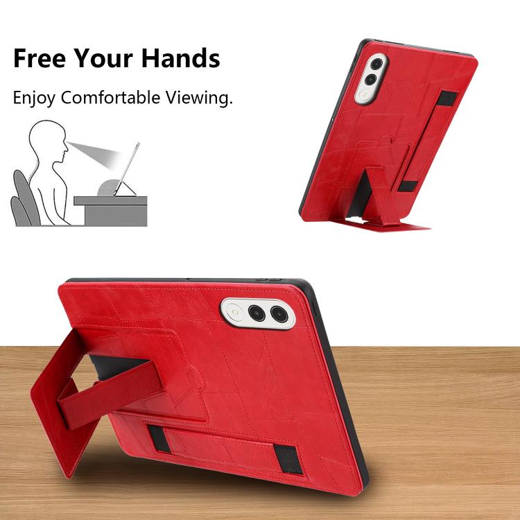 For Lenovo Xiaoxin Pro GT 11.1 2025 Wristband Retro Vegan Leather Back Tablet Case with Holder