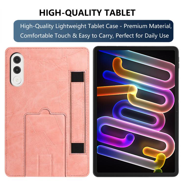 For Lenovo Xiaoxin Pro GT 11.1 2025 Wristband Retro Vegan Leather Back Tablet Case with Holder