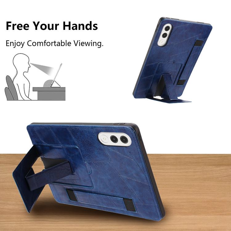 For Lenovo Xiaoxin Pro GT 11.1 2025 Wristband Retro Vegan Leather Back Tablet Case with Holder