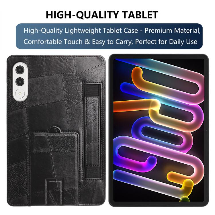 For Lenovo Xiaoxin Pro GT 11.1 2025 Wristband Retro Vegan Leather Back Tablet Case with Holder