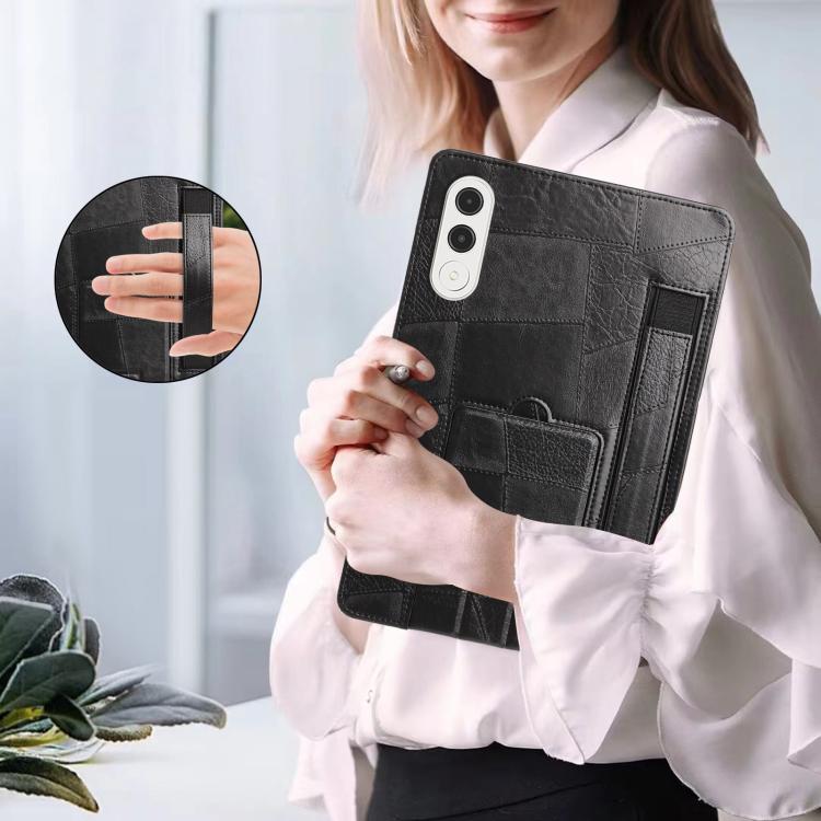 For Lenovo Xiaoxin Pro GT 11.1 2025 Wristband Retro Vegan Leather Back Tablet Case with Holder