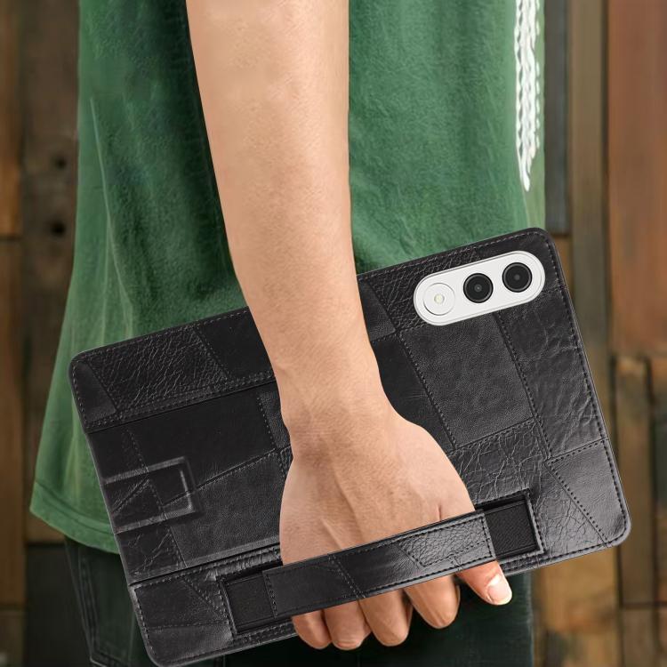 For Lenovo Xiaoxin Pro GT 11.1 2025 Wristband Retro Vegan Leather Back Tablet Case with Holder