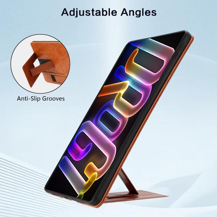 For Lenovo Xiaoxin Pro GT 11.1 2025 Wristband Retro Vegan Leather Back Tablet Case with Holder