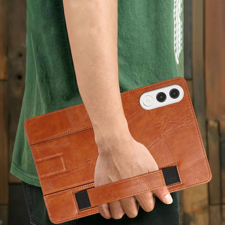 For Lenovo Xiaoxin Pro GT 11.1 2025 Wristband Retro Vegan Leather Back Tablet Case with Holder