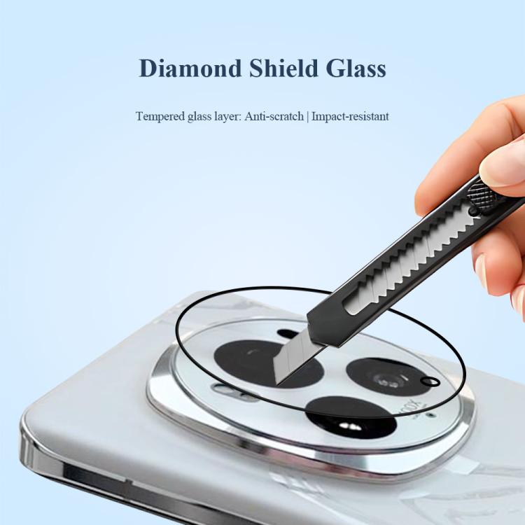 For Honor Magic6 Pro LeReach TF Series Snap Version HD Wear-Resistant Camera Lens Glass Film - Clear with Black Frame