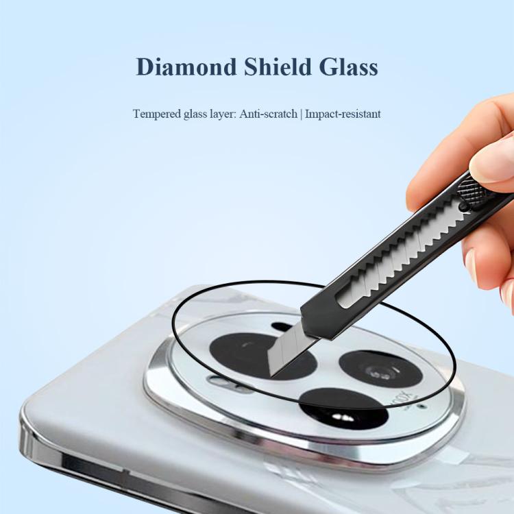 For Honor Magic6 2pcs/Set LeReach TF Series Snap Version HD Wear-Resistant Camera Lens Glass Film - Clear with Black Frame