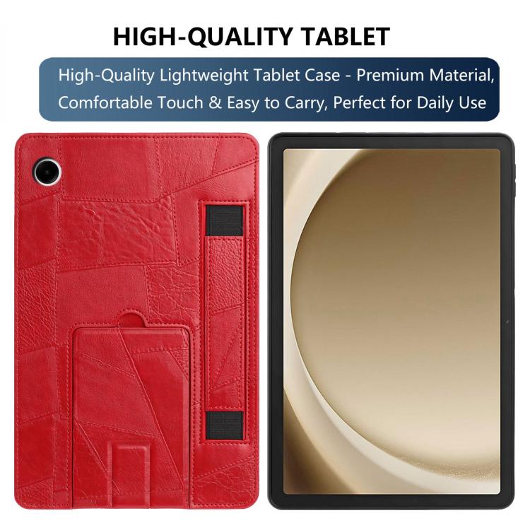 For Galaxy Tab A11+ / A9+ Wristband Retro Vegan Leather Back Tablet Case with Holder