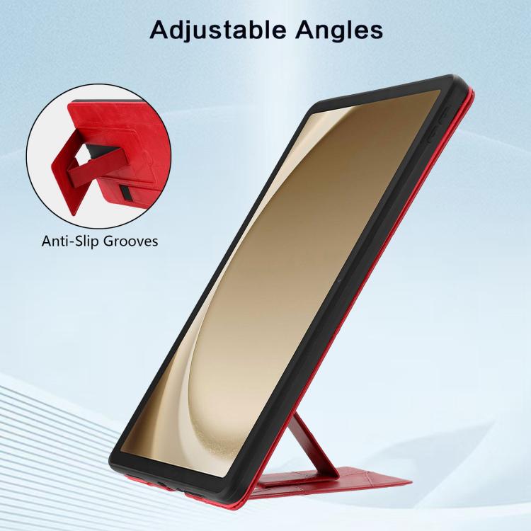 For Galaxy Tab A11+ / A9+ Wristband Retro Vegan Leather Back Tablet Case with Holder