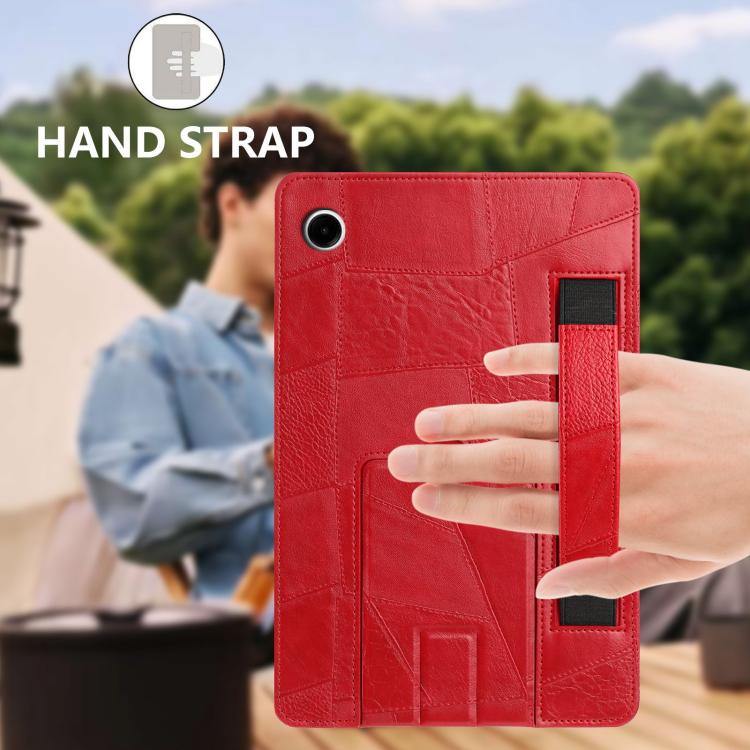 For Galaxy Tab A11+ / A9+ Wristband Retro Vegan Leather Back Tablet Case with Holder