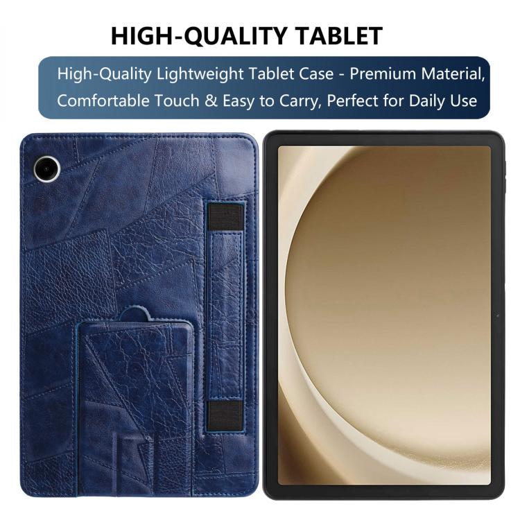 For Galaxy Tab A11+ / A9+ Wristband Retro Vegan Leather Back Tablet Case with Holder