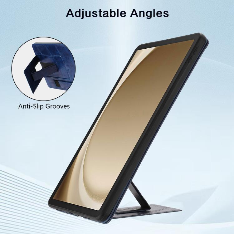 For Galaxy Tab A11+ / A9+ Wristband Retro Vegan Leather Back Tablet Case with Holder