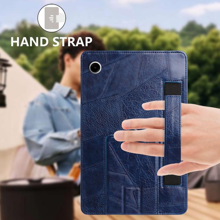 For Galaxy Tab A11+ / A9+ Wristband Retro Vegan Leather Back Tablet Case with Holder
