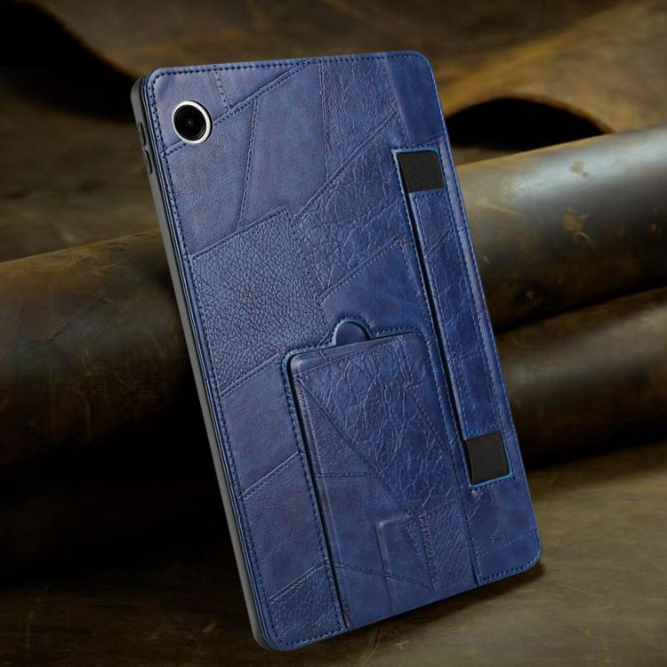 For Galaxy Tab A11+ / A9+ Wristband Retro Vegan Leather Back Tablet Case with Holder