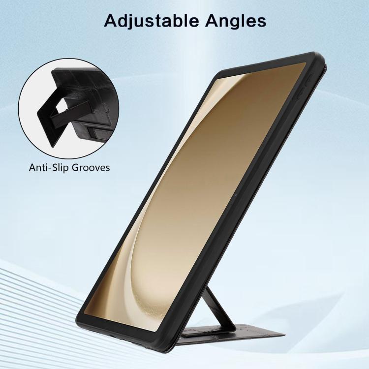 For Galaxy Tab A11+ / A9+ Wristband Retro Vegan Leather Back Tablet Case with Holder