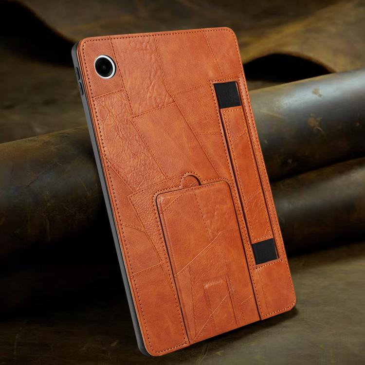 For Galaxy Tab A11+ / A9+ Wristband Retro Vegan Leather Back Tablet Case with Holder