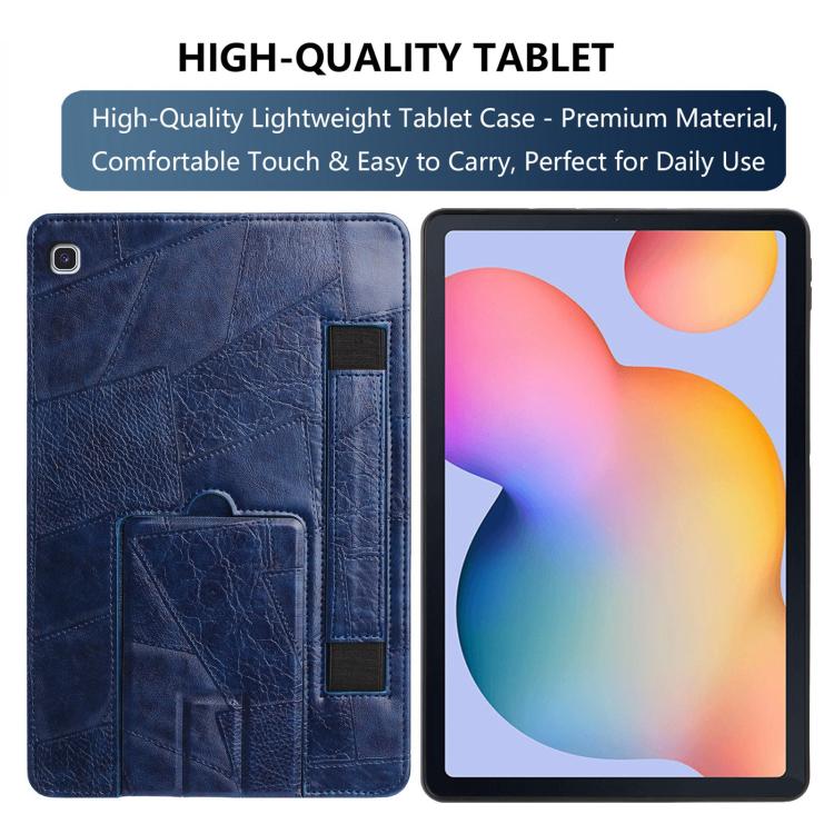 For Galaxy Tab S6 Lite 2024 / P610 Wristband Retro Vegan Leather Back Tablet Case with Holder