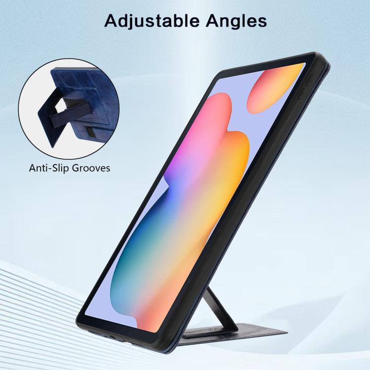 For Galaxy Tab S6 Lite 2024 / P610 Wristband Retro Vegan Leather Back Tablet Case with Holder