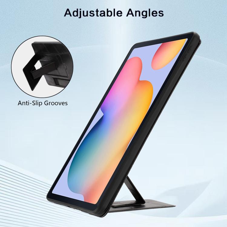 For Galaxy Tab S6 Lite 2024 / P610 Wristband Retro Vegan Leather Back Tablet Case with Holder