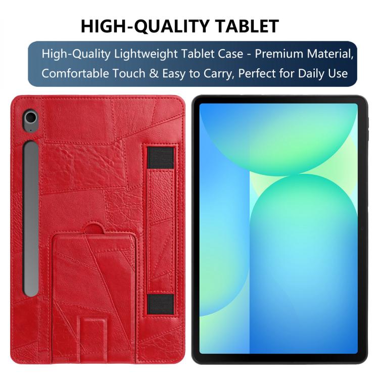 For Galaxy Tab S10 FE / S9 FE / S10 Lite Wristband Retro Vegan Leather Back Tablet Case with Holder